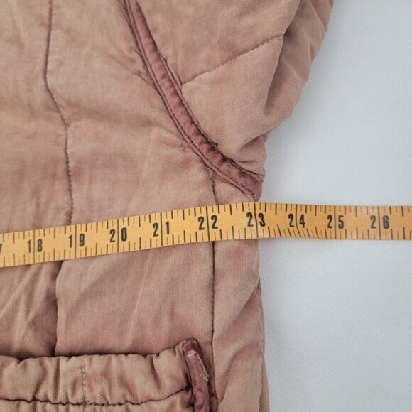 FREE PEOPLE Womens Jacket Mixed Signals Sz SMALL Pink Quilted Bomber Boho - Picture 12 of 15